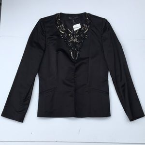 BOGO Lafayette 148 black silk beaded jacket 8 sample